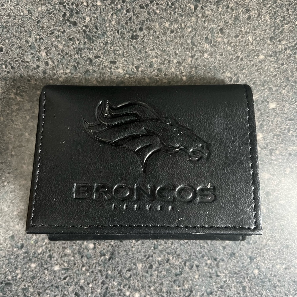 Genuine Leather Denver Broncos Tri-Fold Wallet